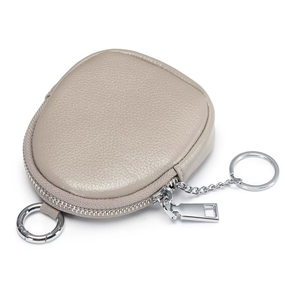 Mini porte-monnaie Portable couleur unie avec porte-clés porte-carte portefeuille fermeture éclair s