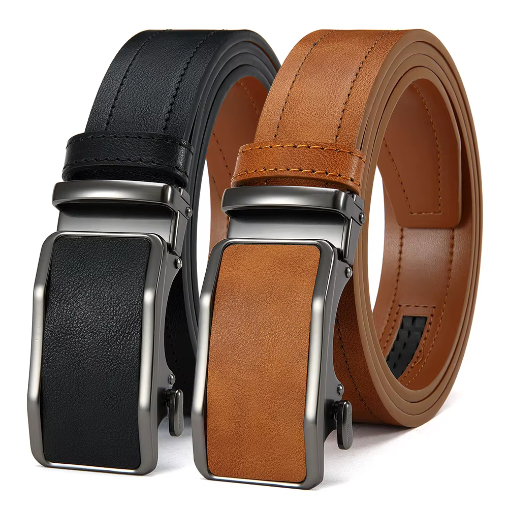 Ceinture en cuir pour hommes, ceinture d'affaires de haute qualité, boucle automatique, ceinture à c