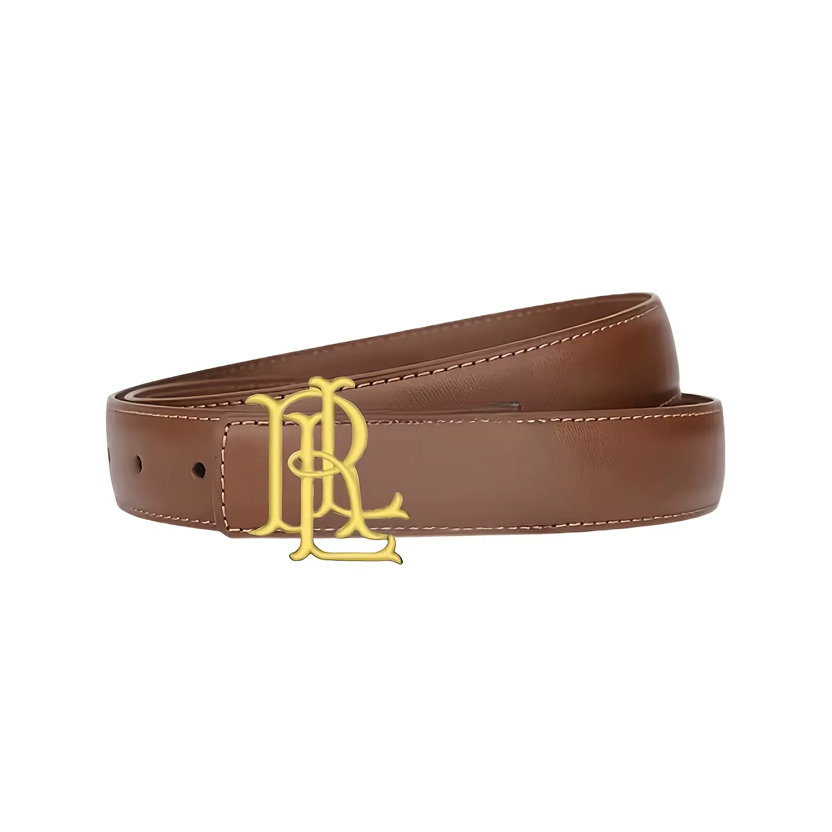 Ceinture élégante pour femme avec lettres dorées - Une ceinture luxueuse marron-noir avec boucle dor