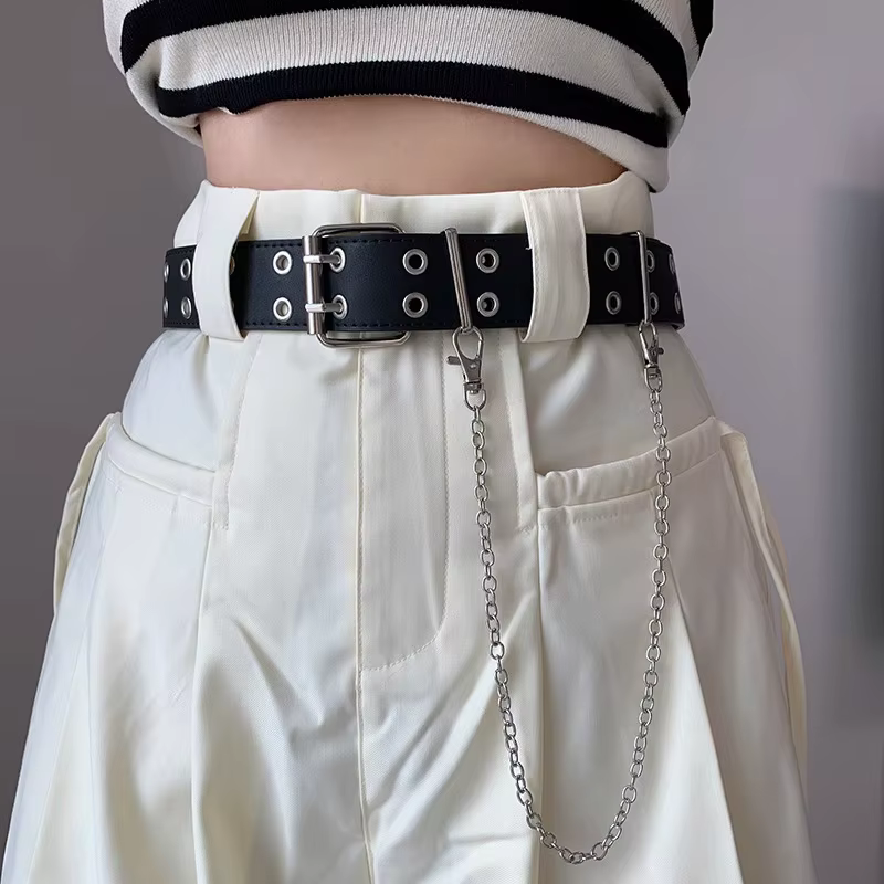 Ceintures en alliage pour femmes, chaîne de luxe pour cuir véritable, nouveau Style, boucle ardillon