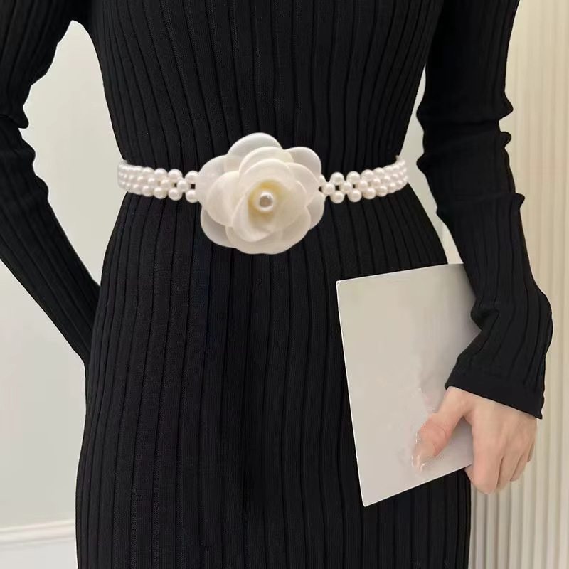 Chaîne de ceintures à fleurs en tissu de luxe pour femmes, nouveaux accessoires de robe de créateurs
