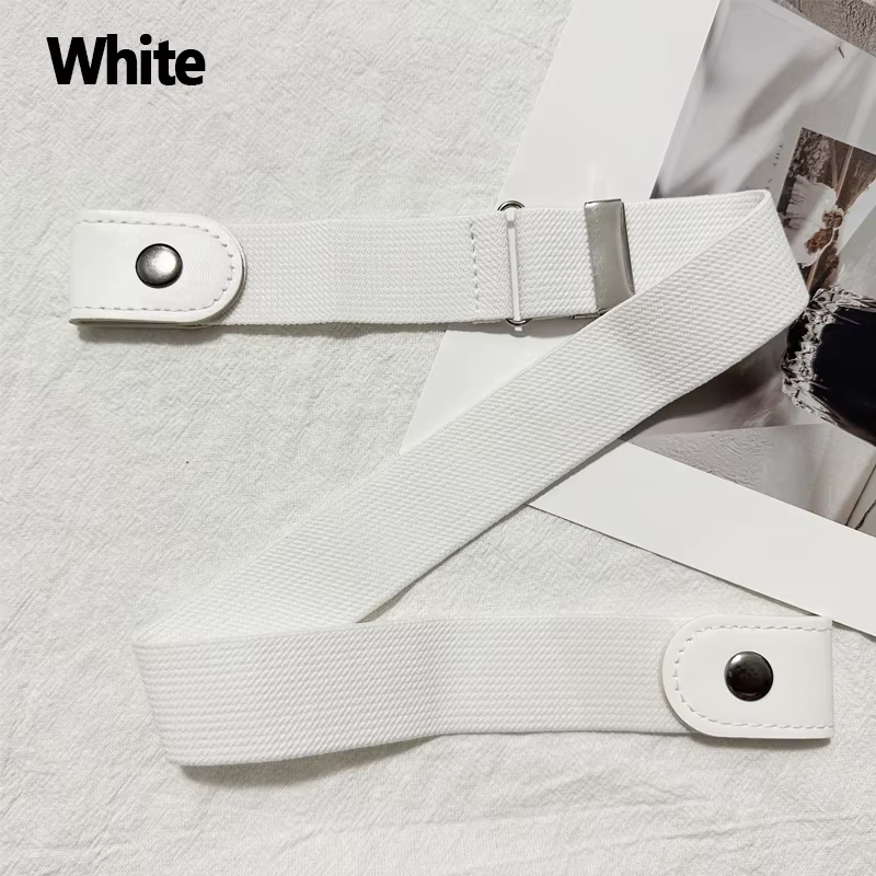 Ceinture simple et élégante pour femmes, ceinture élastique pour hommes, tissée, invisible et sans c