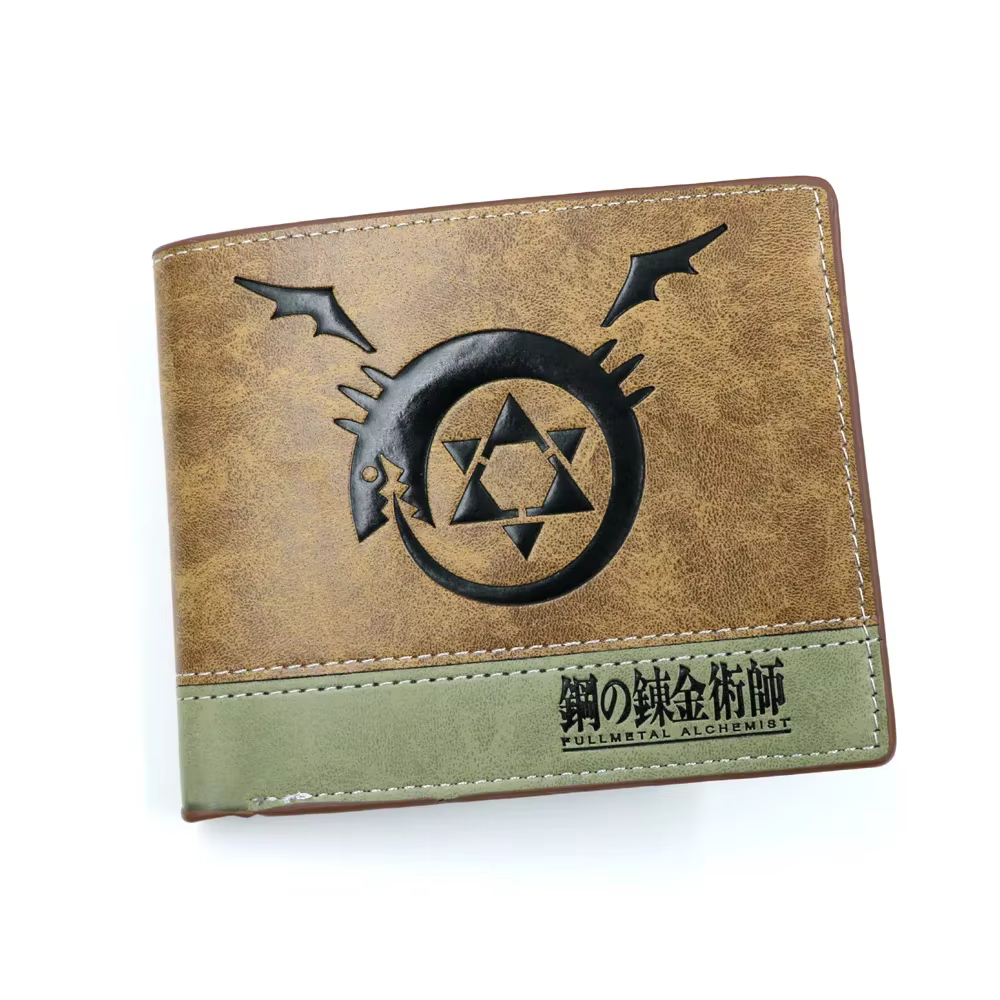 Anime Comics Fullmetal Alchemist Portefeuille en cuir PU Porte-cartes pour hommes et femmes