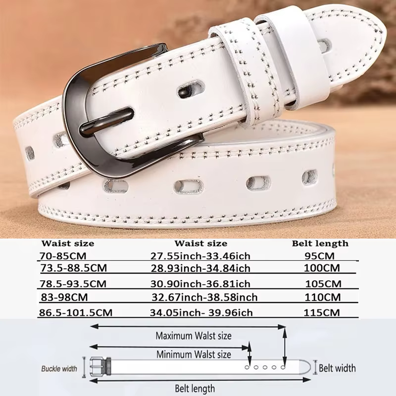 Ceinture en cuir véritable pour femmes, sangle décontractée, assortie à tout, ceintures réglables po