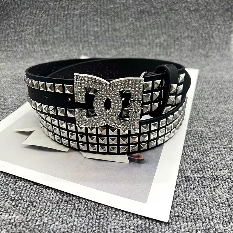 Ceinture Y2K de luxe pour femme, ceinture punk en strass, mode Hot Girl, décorations en cuir clouté,