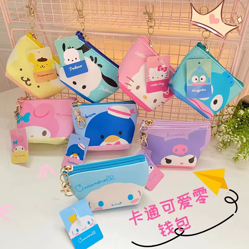 Sanurgente Cinnamoroll Kuromi Porte-monnaie, Hellokitty Melody, Dessin animé mignon Pochacco, Petit 