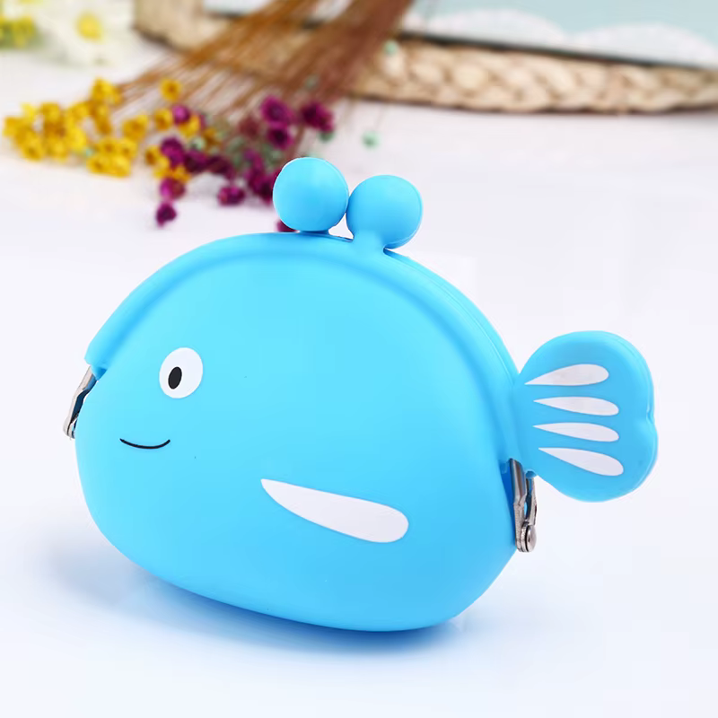 Portefeuille de changement en Silicone de poisson mignon, 1 pièce, organisateur d'argent Portable en