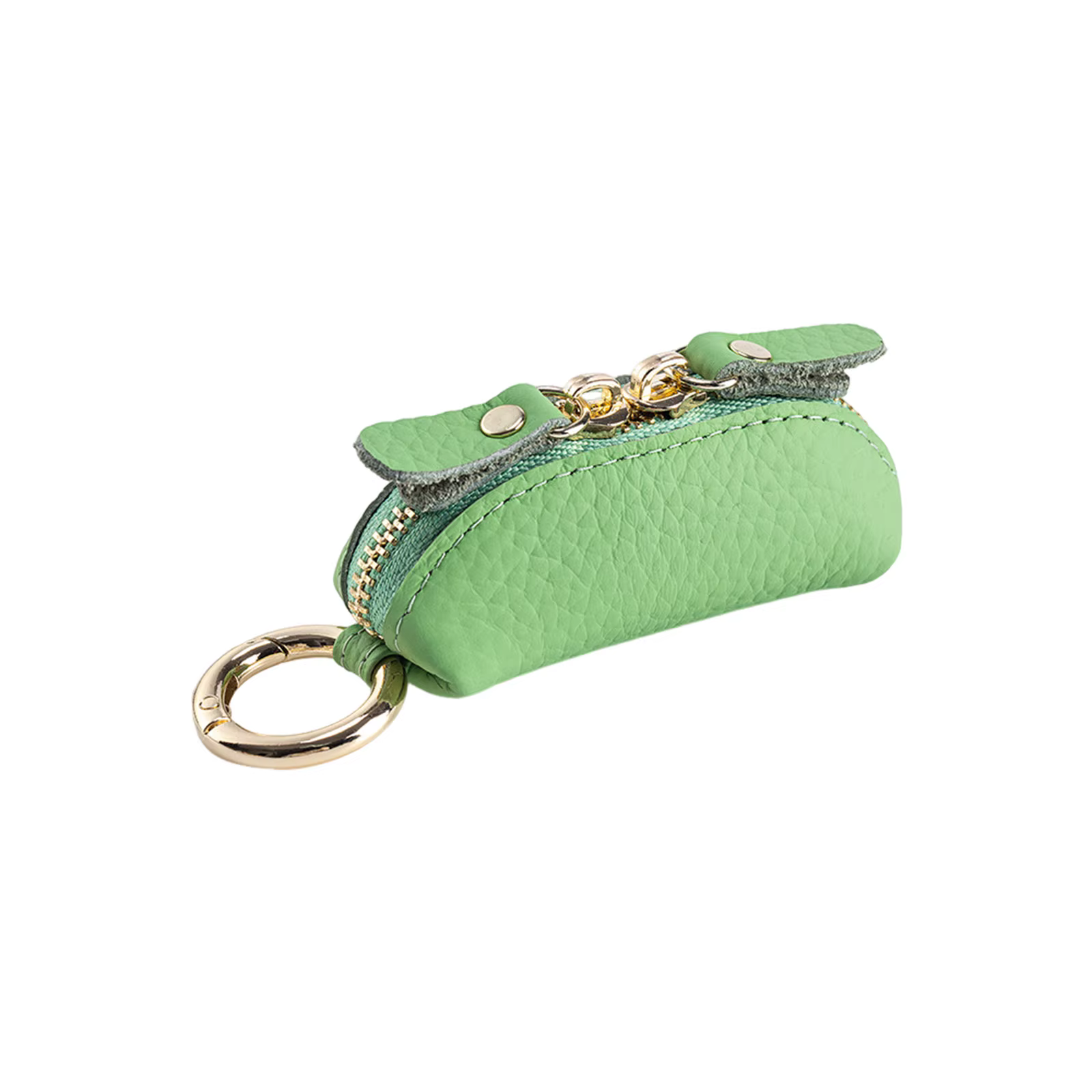 Porte-monnaie compact en cuir avec fermeture éclair sécurisée et porte-clés, mini porte-monnaie simp