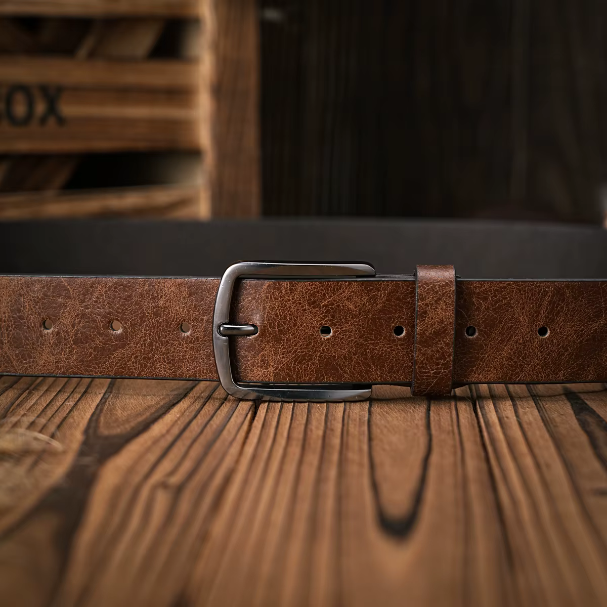 Ceinture en PU marron de style décontracté avec boucle en métal rétro pour homme et femme, adaptée a