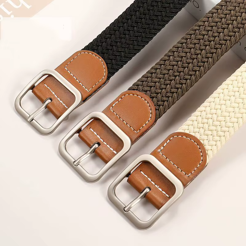 Ceinture tissée pour pantalons et pantalons pour hommes et femmes, en toile pour jeunes, Style Insta