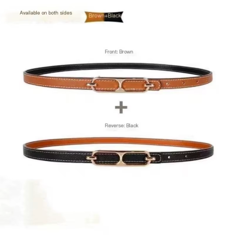 Ceinture réversible multifonctionnelle pour femmes, 1.3cm, mode Durable, article de mode