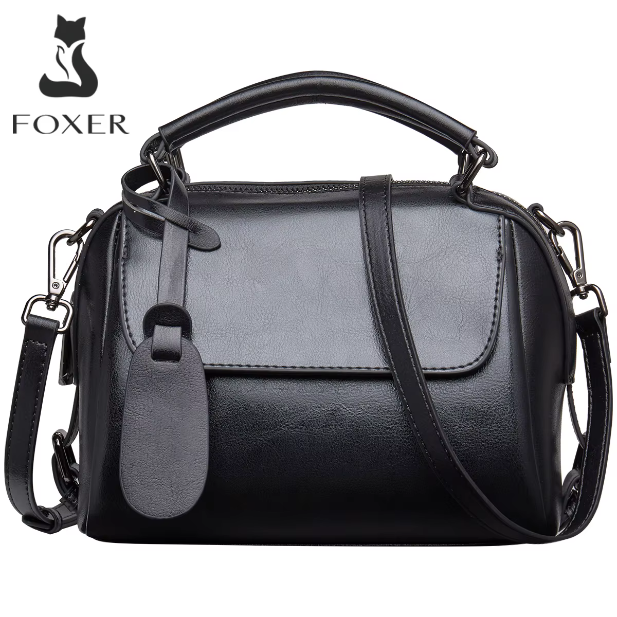 Sac à main de luxe FOXER en cuir fendu pour femme, sac à bandoulière rétro décontracté, sac à poigné