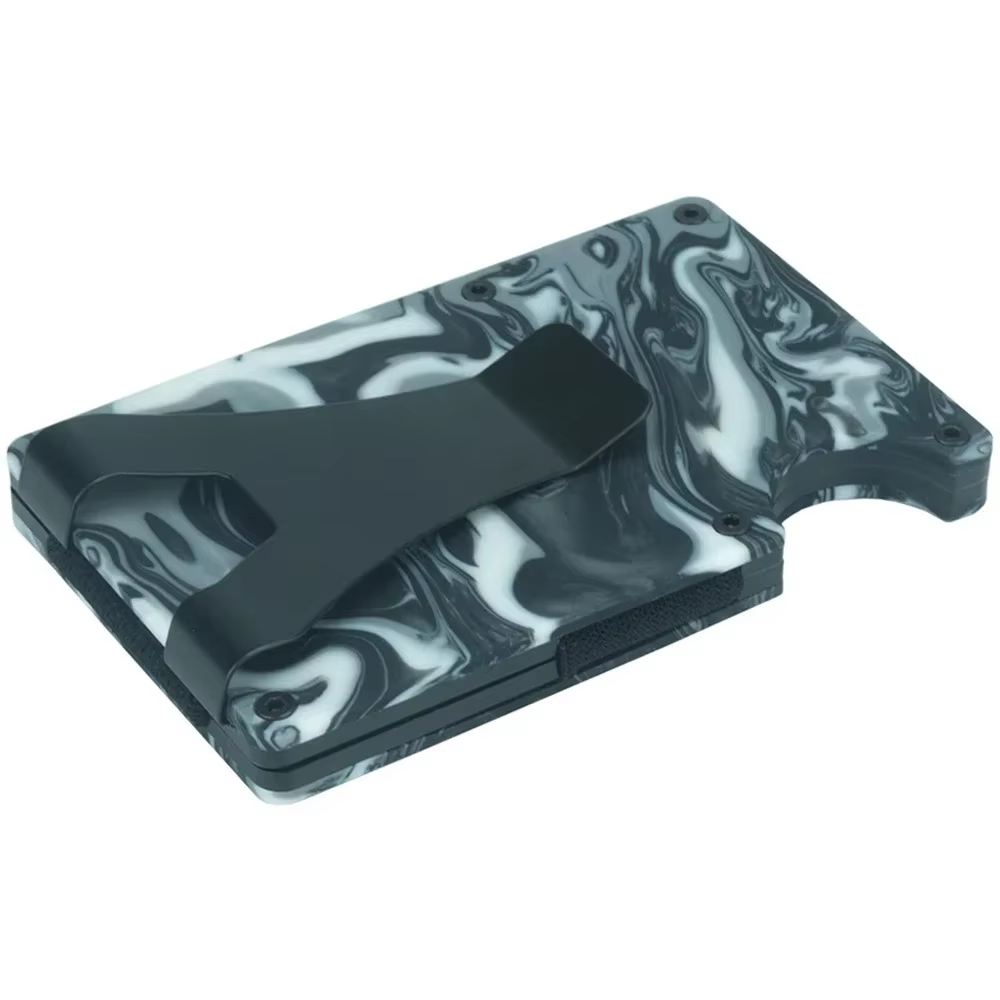 Portefeuille mince minimaliste pour hommes avec pince à billets, blocage RFID, portefeuille en métal