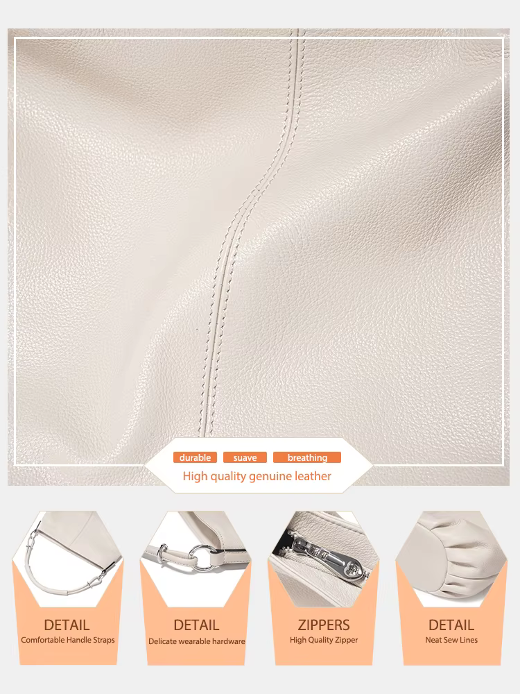 Zency sac à bandoulière en cuir de vachette souple pour femme sac à main en cuir de mode sac à bando