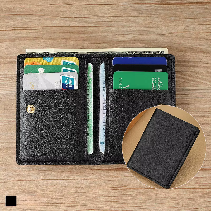 Petit portefeuille en cuir PU pour hommes et femmes, portefeuille minimaliste, ultra-fin, à la mode,