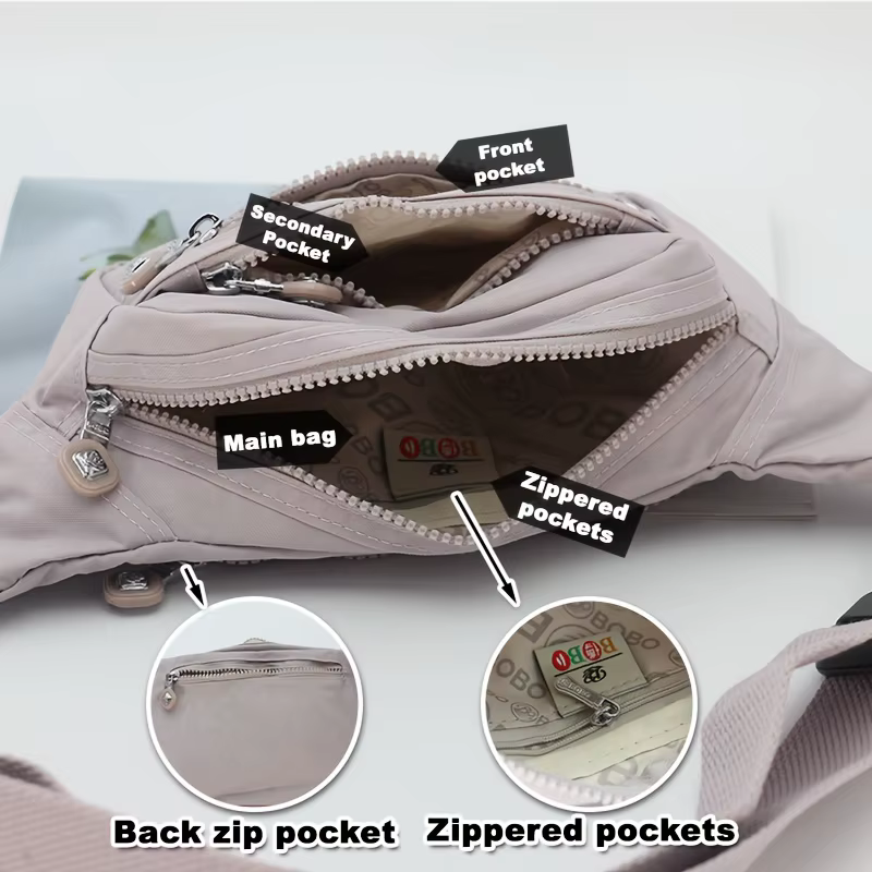 Sac à bandoulière pour femme, sac de poitrine en nylon de haute qualité, bandoulière réglable, plusi