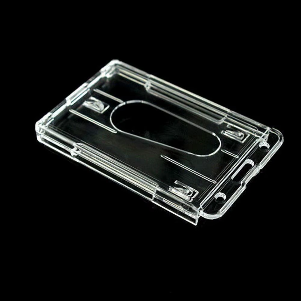 Porte-cartes de crédit transparent vertical en plastique rigide de haute qualité, ensembles de carte