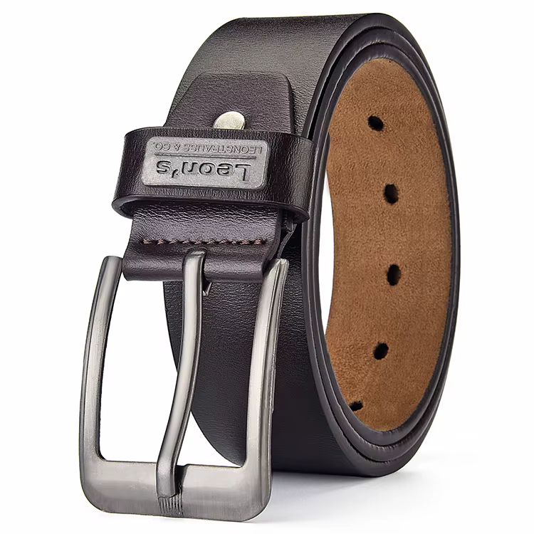 【LEON'S】 boucle en cuir jean décontracté ceinture hommes de haute qualité rétro luxe mâle sangle Cin
