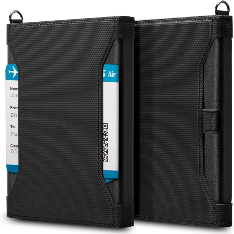 Protection Rfid porte-passeport portefeuille de voyage pour hommes en cuir Multi fonction hommes cou