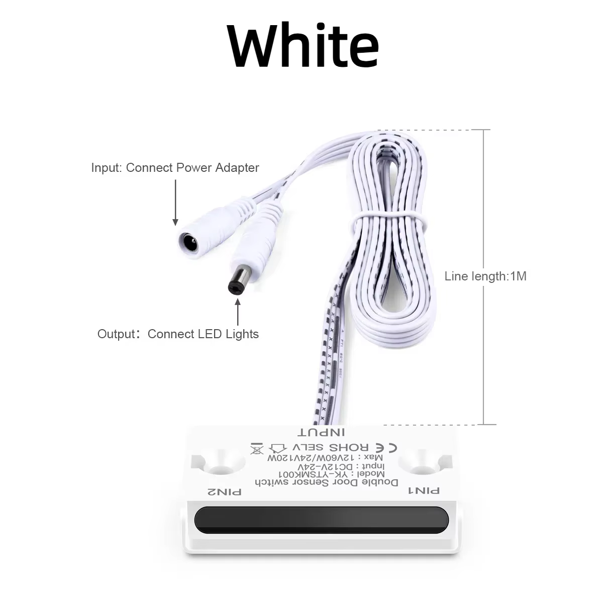 Capteur de porte interrupteur de commande DC12V-24V Double face Induction pour bande LED/barre lumin
