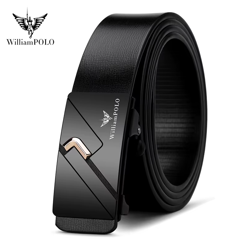 Ceinture sans dents minimaliste décontractée pour hommes, boucle automatique, à la mode
