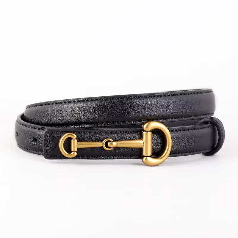 Nouvelle ceinture fine décontractée simple 2026 avec boucle fer à cheval, style INS polyvalent pour