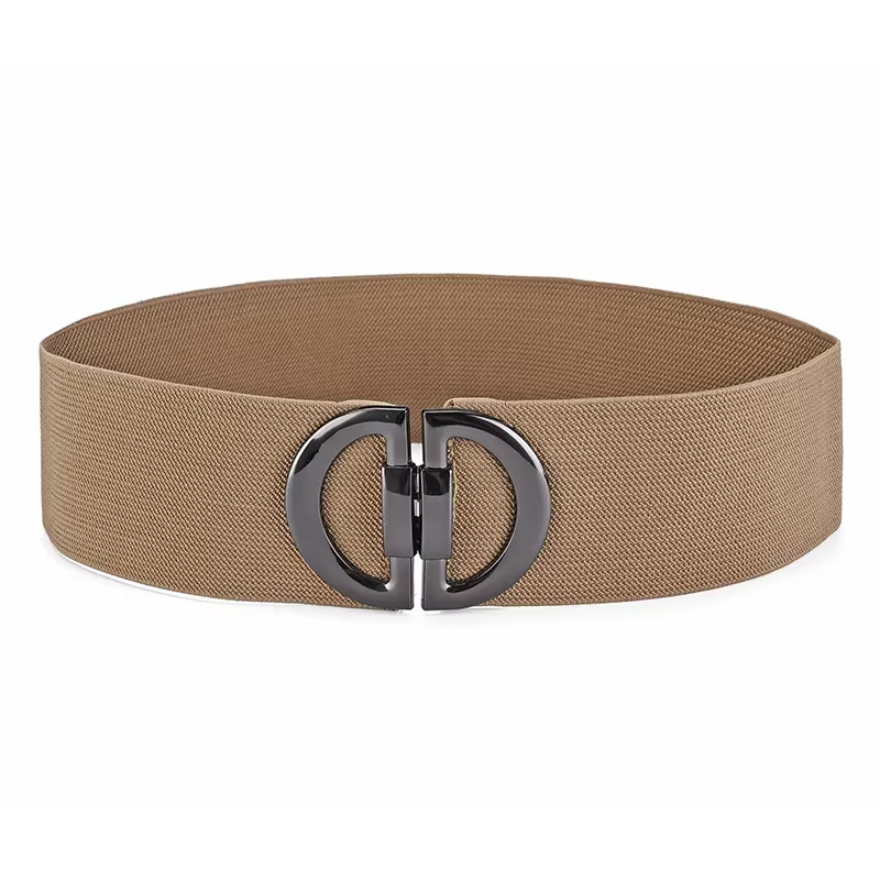 Ceinture à boucle Simple et polyvalente pour femmes, vêtements Vintage, large ceinture en cuir élast