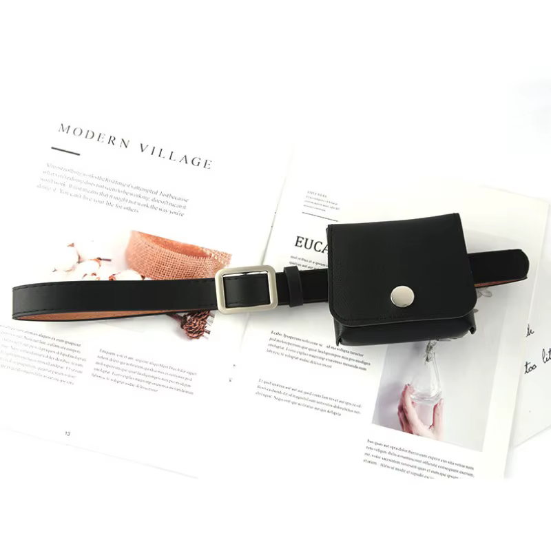 Ceinture en cuir tendance pour femme, style mini sac banane, polyvalente et minimaliste, inspirée d'