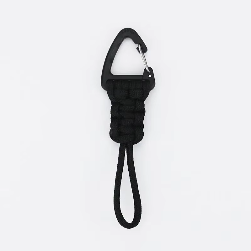 Porte-clés lanière paracorde avec mousqueton triangulaire et sangle tressée, corde de poignet Anti-p