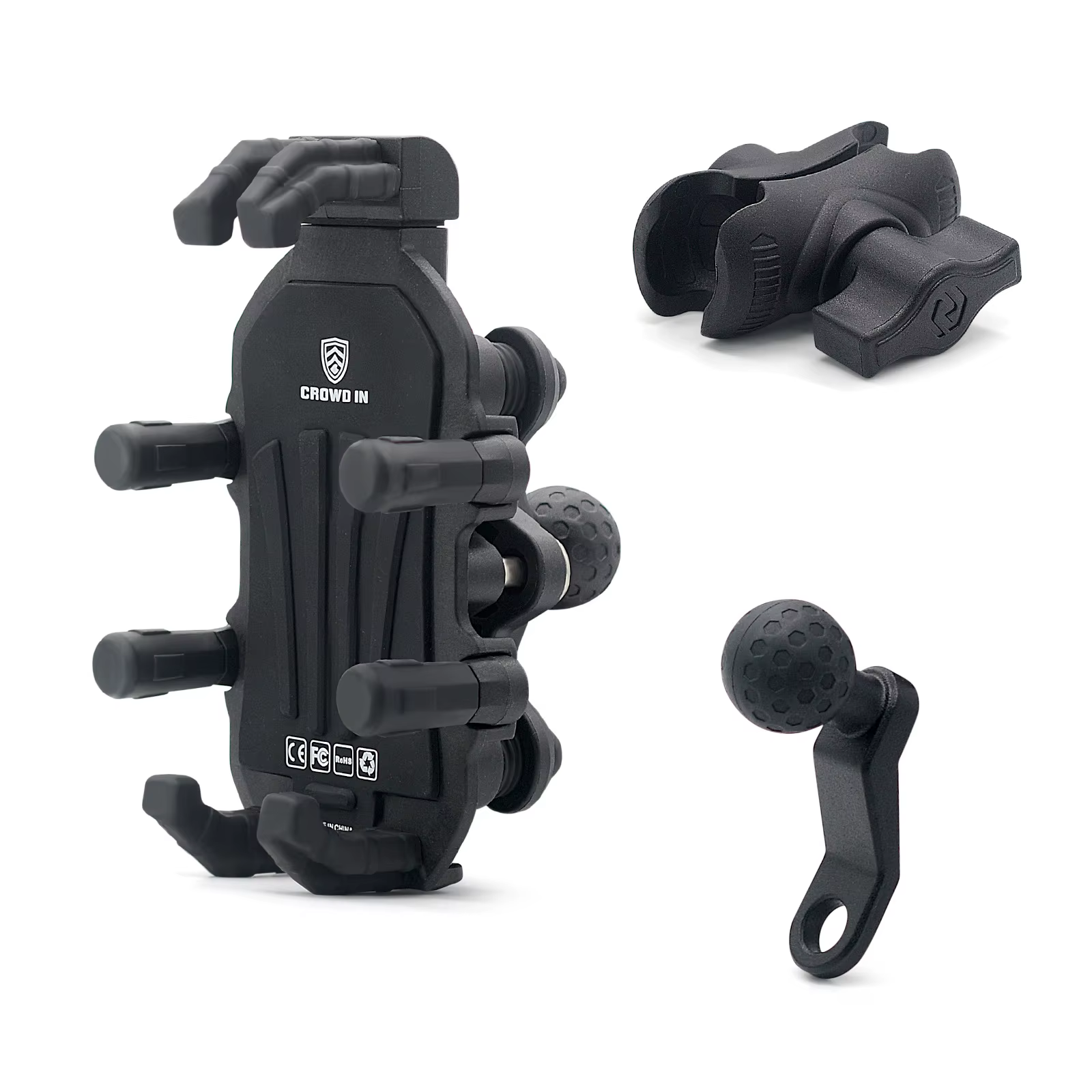 Support de téléphone portable pour moto et voiture en alliage d'aluminium, avec absorption des chocs