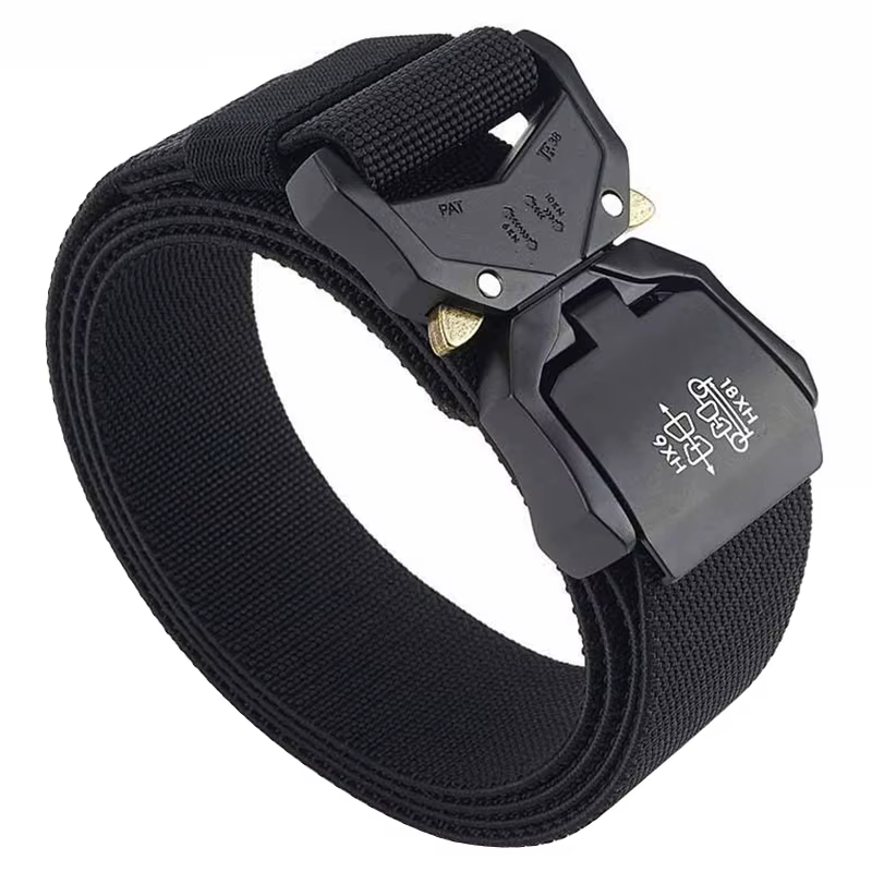 VATLTY 140cm ceinture élastique pour hommes en alliage d'aluminium boucle à dégagement rapide ceintu