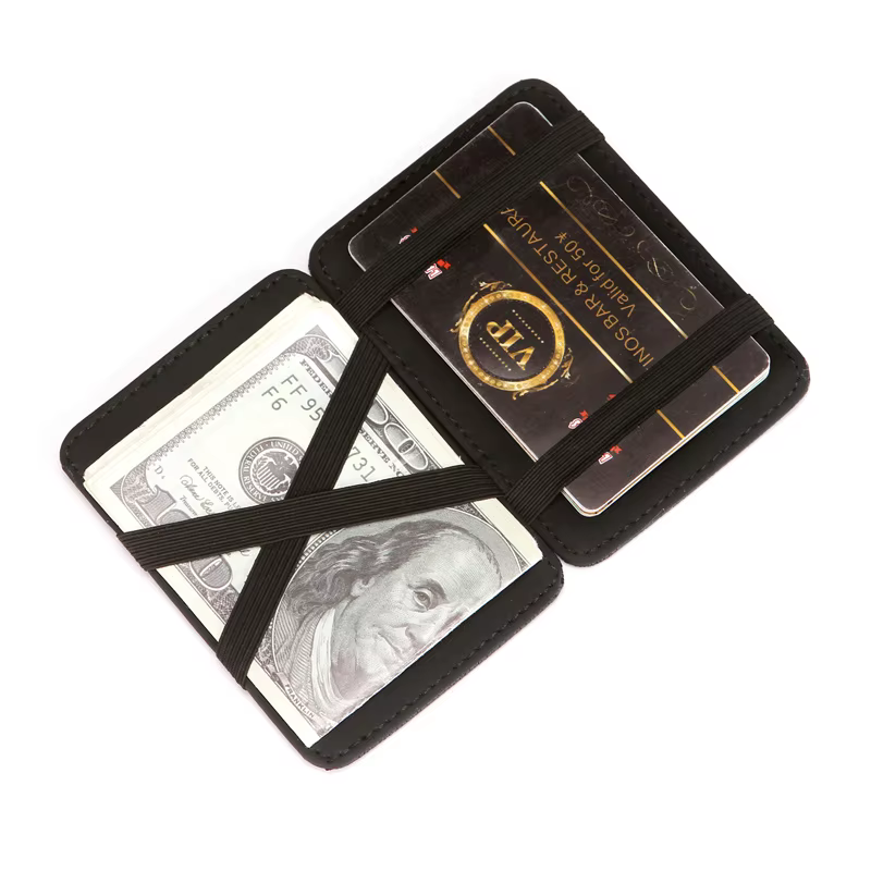 Mini portefeuille fin pour hommes d'affaires, portefeuilles magiques en cuir PU, porte-carte de créd