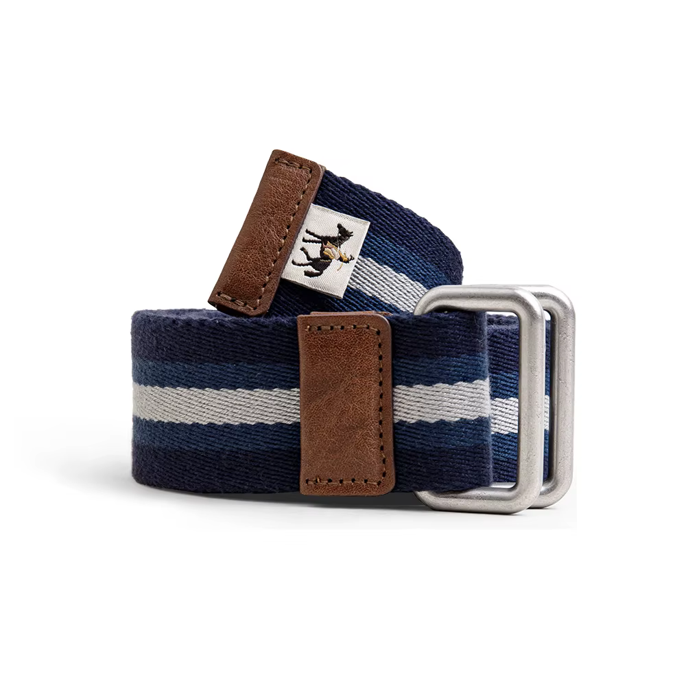 Maden – ceinture rayée rétro à Double anneau, sans poinçonnage, accessoires en toile tissée, ceintur