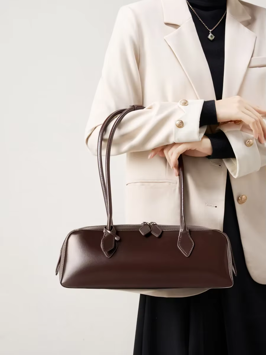 Sac en cuir véritable femme 2025 sac de luxe coréen vintage long sac à bandoulière sacs à main dames