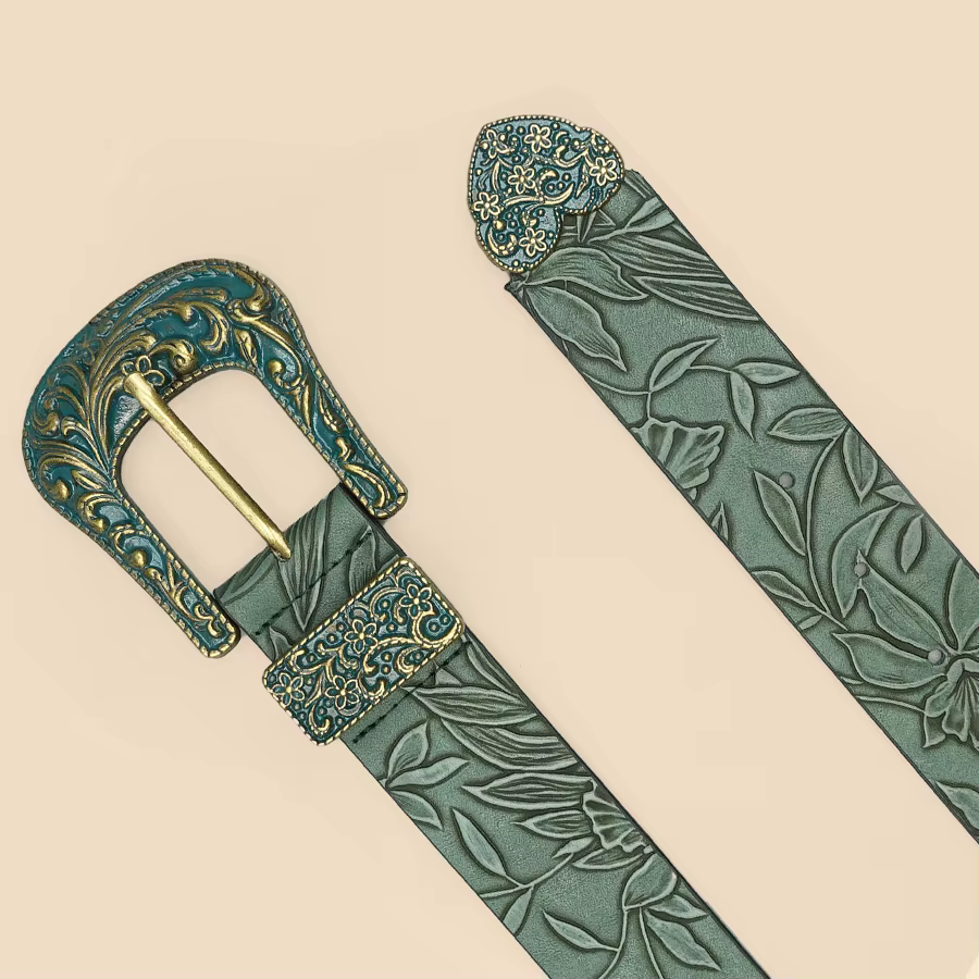 Ceinture sculptée avec impression de cuir chevelu pour femme, ceinture décontractée, polyvalent pour