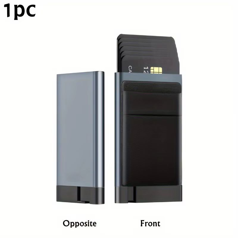 Porte-cartes de visite fin, portefeuille intelligent minimaliste, boîte métallique pop-up, porte-car