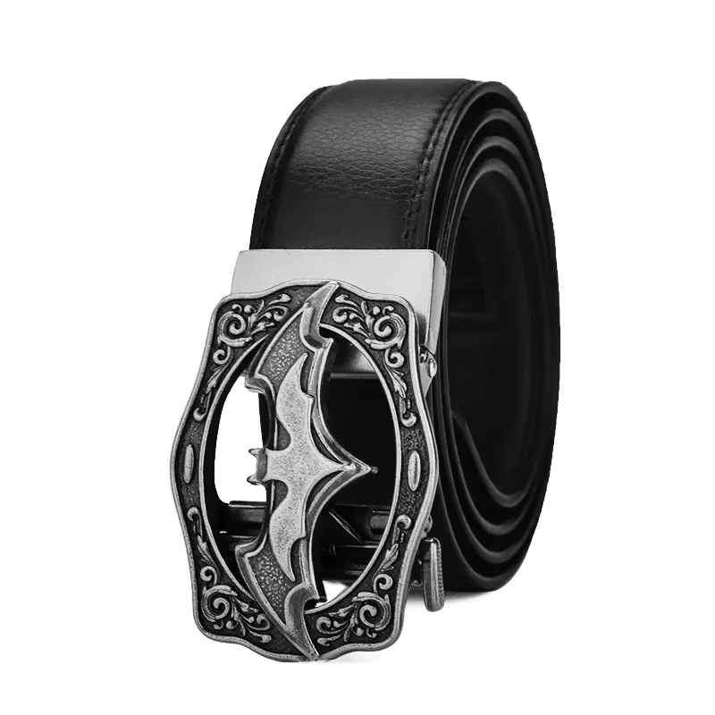 Ceinture vintage en cuir véritable pour homme, grande taille (100-170 cm), avec boucle automatique e