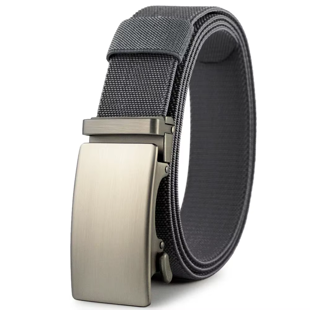 Ceinture élastique en métal pour hommes, boucle automatique, armée, chasse en plein air, pantalon en