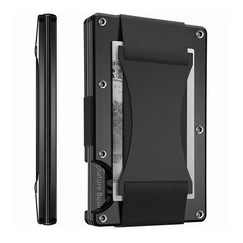 Mini étui portefeuille mince en Fiber de carbone forgé pour hommes, organisateur Cartera Tarjetero H