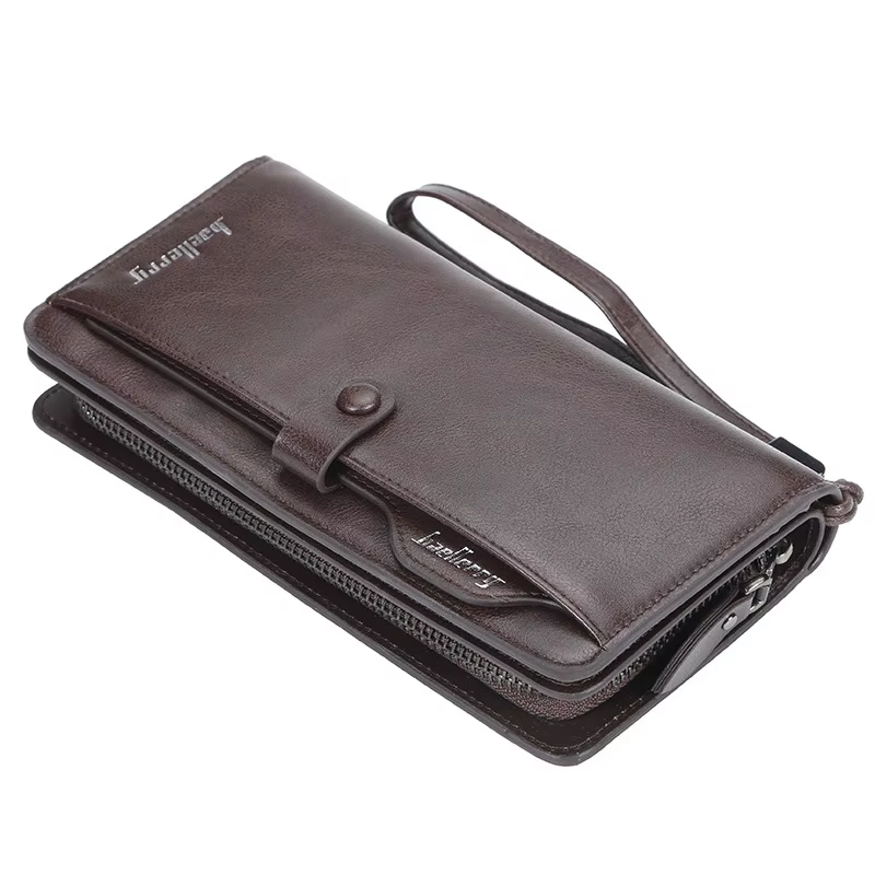 Portefeuille long rétro pour homme Baellerry, porte-cartes multifonctionnel, sac pour téléphone port