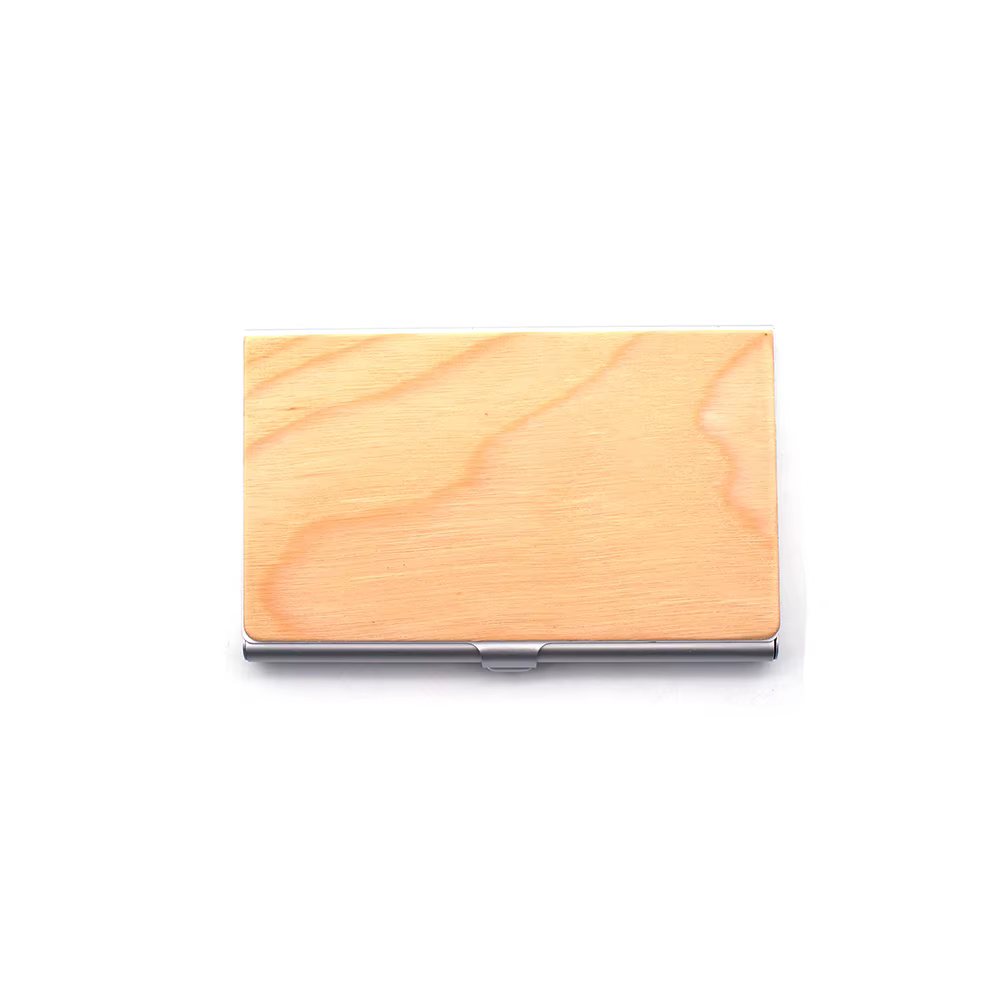 Porte-cartes de visite personnalisé avec logo personnalisé, étui mince en bois et métal, meilleur ca