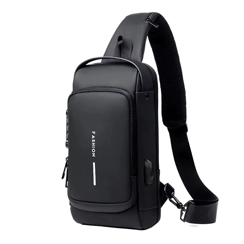 Sac à bandoulière antivol en cuir PU pour homme, sac de poitrine, classique, multifonctionnel, initi