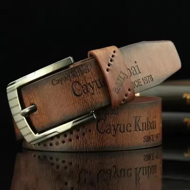 Ceinture de luxe en cuir PU pour hommes, boucle ardillon en métal, haute qualité, marque célèbre de 