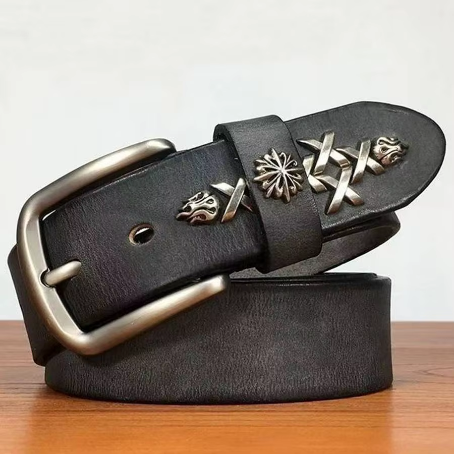 Ceinture en cuir pour Hommes, largeur: 38mm, accessoires, nouvelle collection