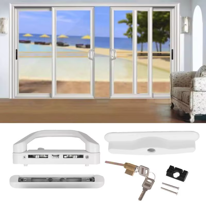 Ensemble de poignées de porte coulissante de Patio, pour porte en verre de balcon, serrure à clé sim