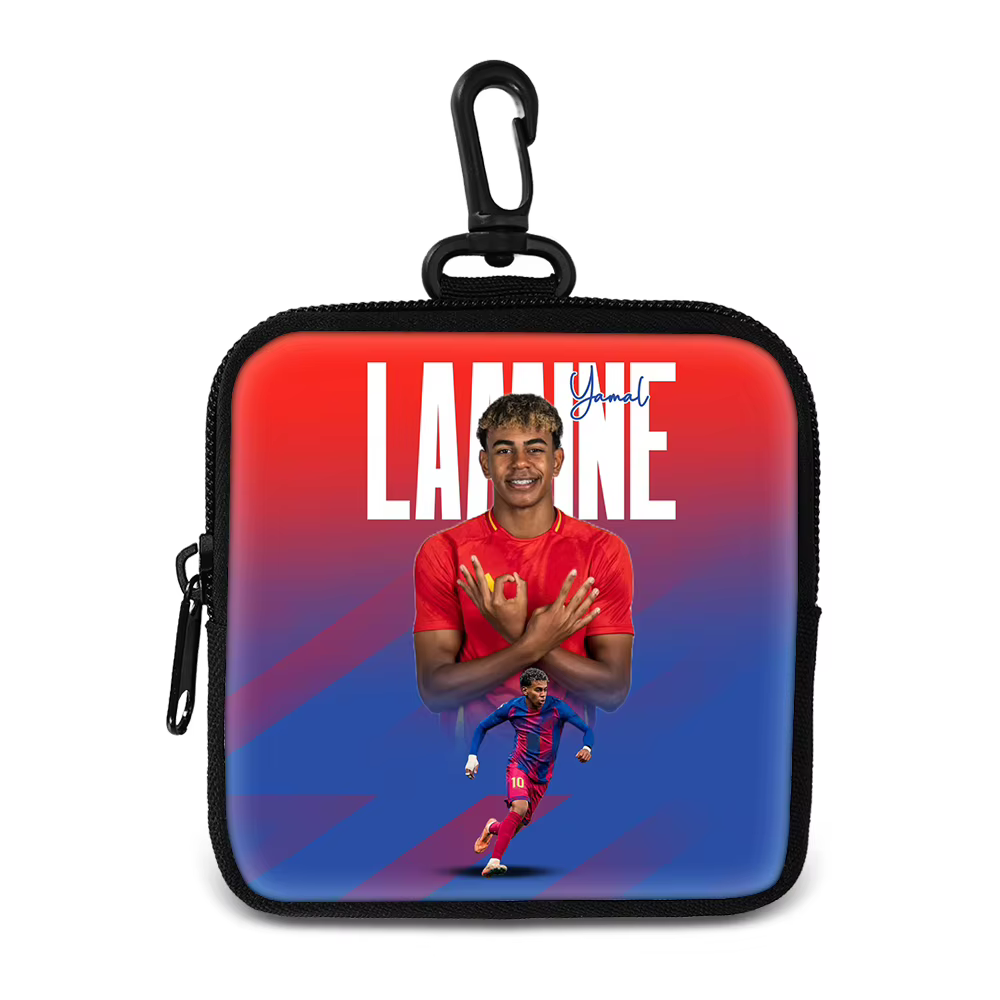 Porte-monnaie L-Lamin Yamal avec porte-clés, pochette pour écouteurs, sac de rangement pour star du 