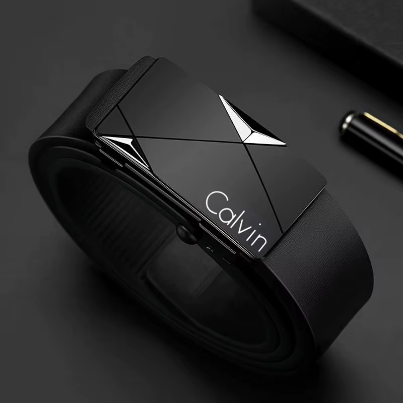 Ceinture élégante en cuir PU pour hommes – Ceintures à la mode pour la vie quotidienne, les loisirs,