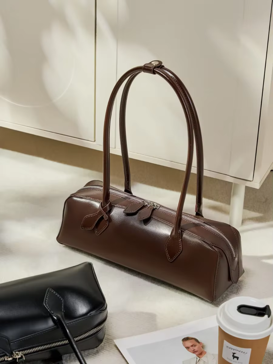 Sac en cuir véritable femme 2025 sac de luxe coréen vintage long sac à bandoulière sacs à main dames