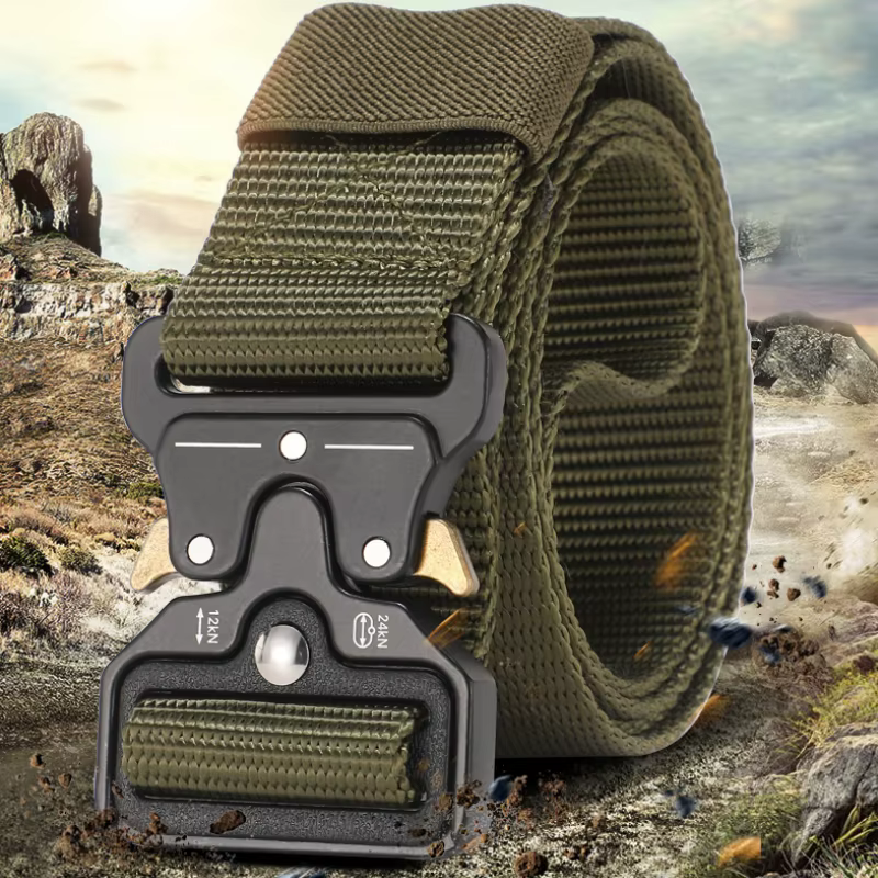 Ceinture tactique de chasse en plein air pour hommes, boucle multifonctionnelle en Nylon, ceinture e