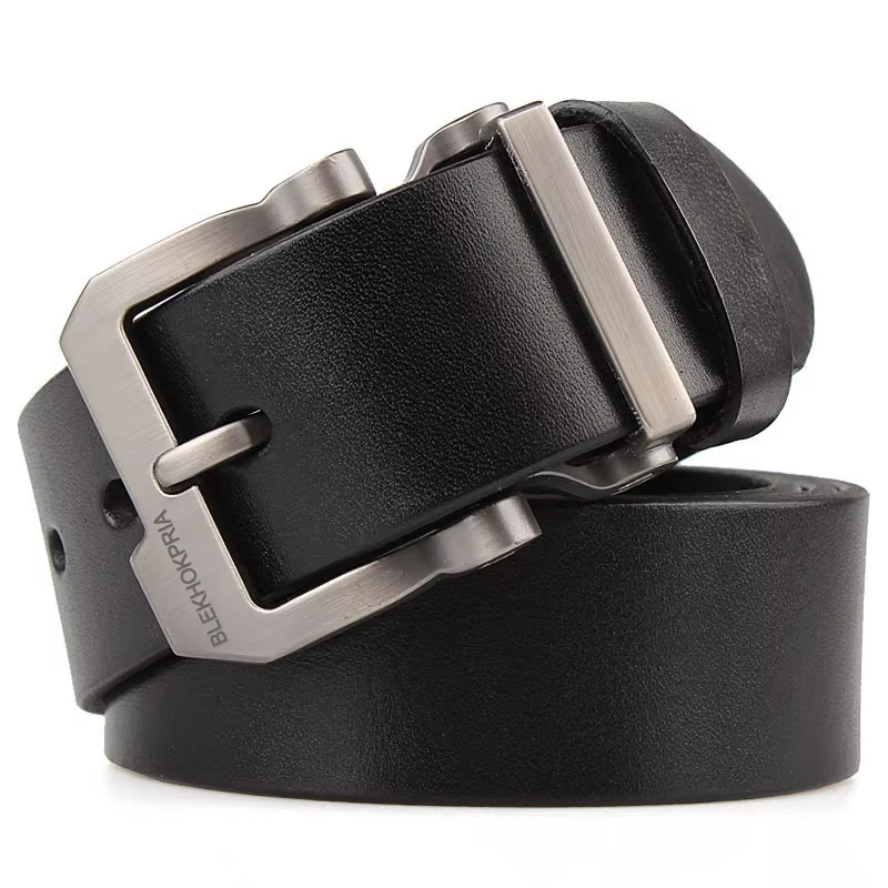 Ceintures en cuir véritable pour hommes, sangles de taille de haute qualité avec boucle ardillon en 